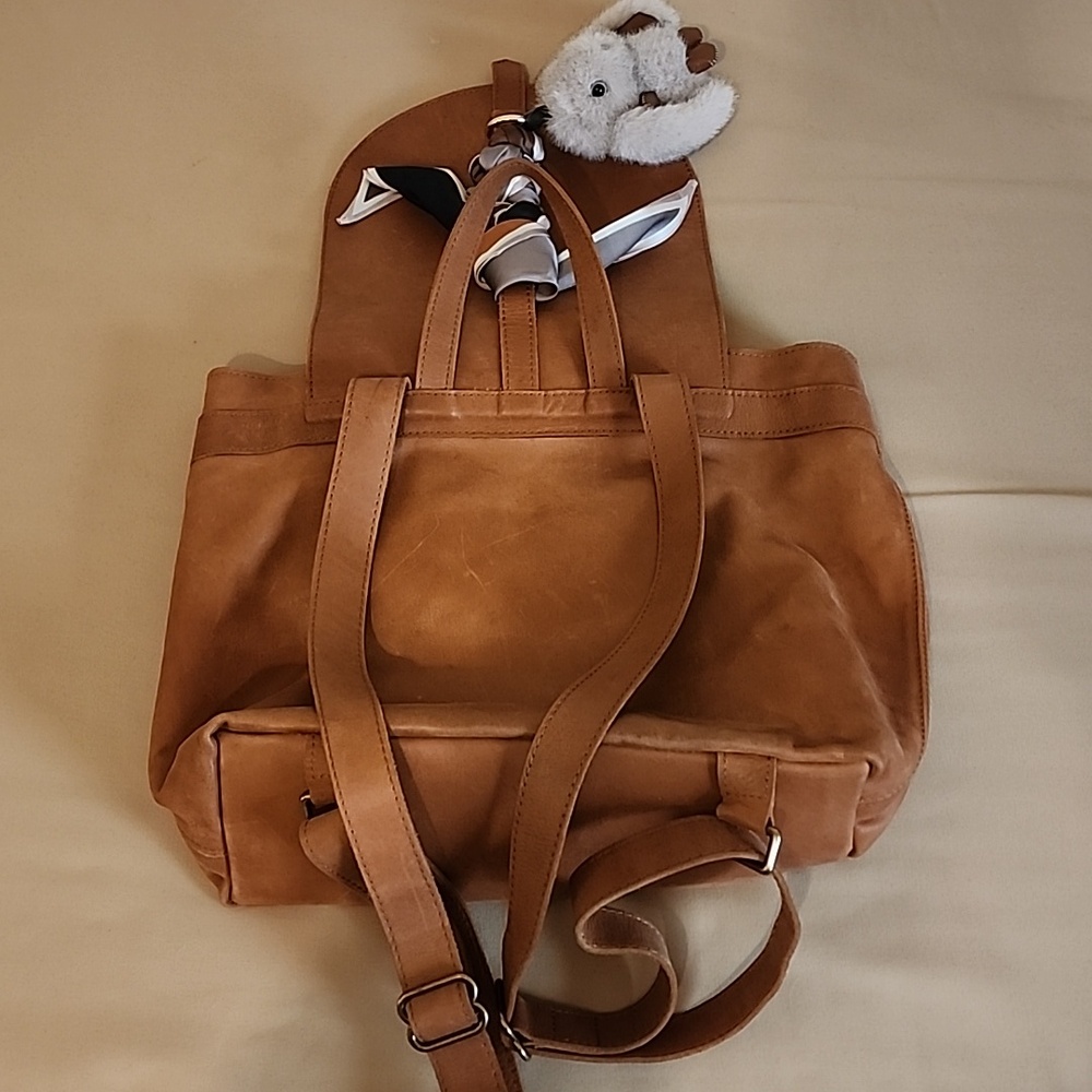 ABLE Leather Backpack Purse In Chestnut - Picture 5 of 10